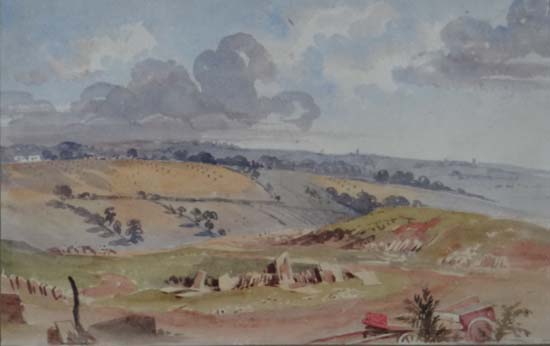 Attributed to Thomas Lound
Watercolour
Extensive hilly landscape
9 x 13 3/4"

 CONDITION: Please - Image 3 of 3