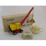 Advertising items to include a Country Life Butter teapot by Wade, a Lurpack Douglas butter dish and