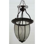 A Contemporary electric pendant wrought iron style light fitting 24" high  CONDITION: Please Note -