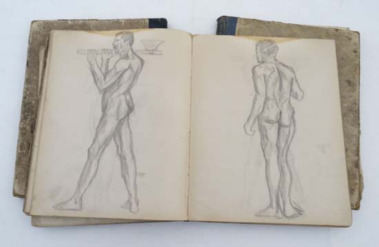 Books: A collection of  3 Henry Tonks artists sketch books. 1893 pattern filled with nudes, - Image 5 of 5