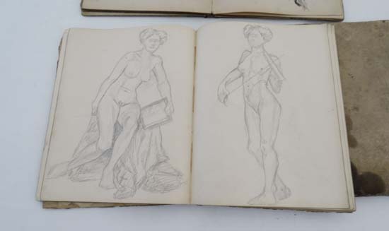 Books: A collection of  3 Henry Tonks artists sketch books. 1893 pattern filled with nudes, - Image 4 of 5