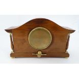 Buren 8 Day Mantel Clock : An inlaid Walnut cased Buren Mantle Timepiece  with brass and turned