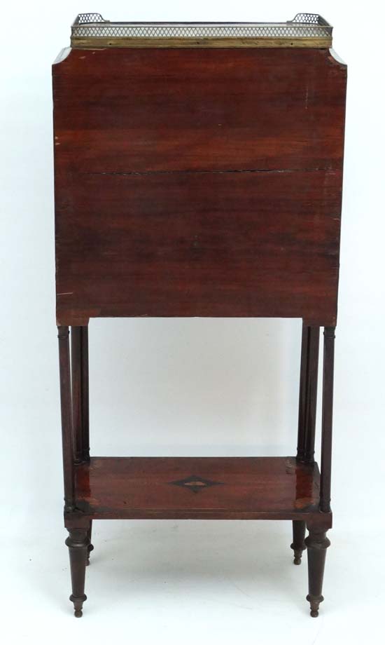 An 18thC Satinwood and mahogany Escritoire ith inlaid inset and butterfly decoration and having a - Image 6 of 6
