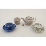 A c1835 '' Copeland and Garrett '' miniature / child's part set, comprising tea pot and cover, sugar