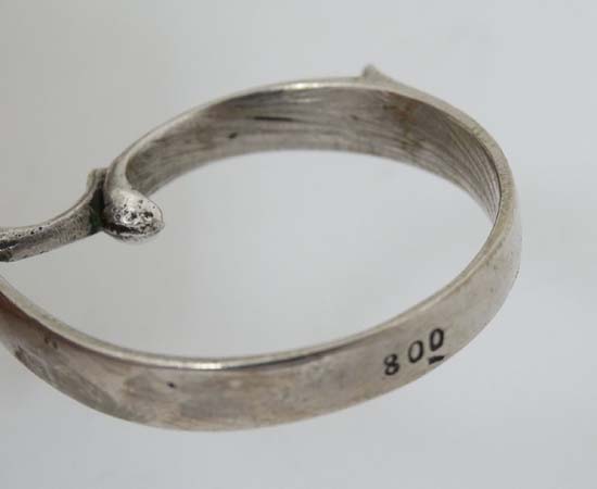 A Continental  white metal cake slice with loop handle marked .800. The whole 5 1/2" long - Image 2 of 4