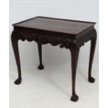 A Geo III Irish mahogany silver table with ball and claw feet  21 5/8" wide x approx 32" long