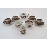 A c1850 miniature / child's part tea set by David Methuen (Glasgow), to include: Tea pot and