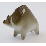 A '' Zsolnay Pecs '' figure of a Wild boar, bears green factory stamp under. 2 3/4'' high.