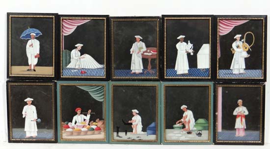 Raj - Indian School c.1900 :  a collection of ten (10) Indian figures depicting their occupations