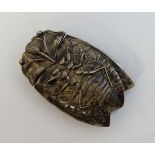 A novelty vesta case in the form of a cicada, with hinged lid 2 1/4" long  CONDITION: Please Note -