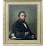 Indistinctly Edwardian Portrait School,
Oil on canvas,
Portrait of a designer , Architect,