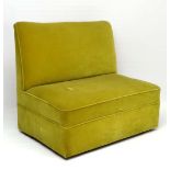 Vintage Retro : an English Modular Sofa in lime Green upholstery, with sprung seat, 44 1/2" wide and