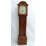 Longcase Clock : 'Rob Thwaites Barnard Castle ' (c. 1850) a 12" breakarch painted dial , pine