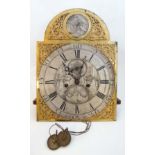 Longcase Clock : ' Walter Husband , Truro '(1784 see Brian Loomes) a dial and 8 day movement only,