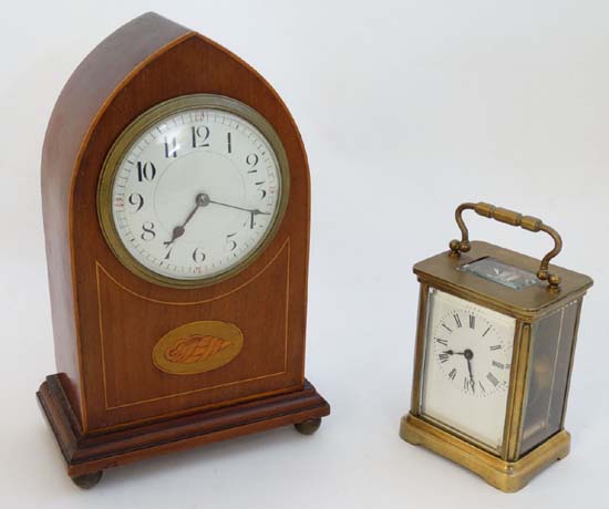 Lancet clock & carriage clock : a Duverdry & Bloquel  cylinder platform movement mahogany lancet
