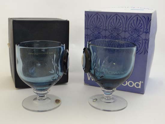 Wedgwood Glass : a Winston Churchill Cameo goblet and a HRH The Prince of Wales goblet , both - Image 4 of 8