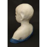 An Italian Majolica style bust of a boy in the manner of Cantagalli after the original by