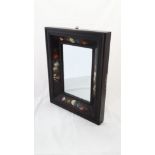 Mirror with painted decorated bevel edge, deep frame CONDITION: Please Note -  we do not make