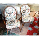 Pair dark wood Ercol chairs CONDITION: Please Note -  we do not make reference to the condition of