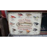 Fly Fishing : A reproduction enamel sign ' The Classic Wet Trout Fly '  CONDITION: Please Note -  we