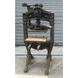 Floor Standing Letter / Printing Press : an early to mid 19thC cast iron floor standing, hand