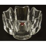 Glass -  Orrefors Sweden : a Crystal bowl by Lars Hellsten in Corona ? Pattern , signed under and