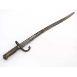 Militaria : A Fusil ' Chassepot ' Mle 1866 Yataghan sword bayonet , the single - fullered triform