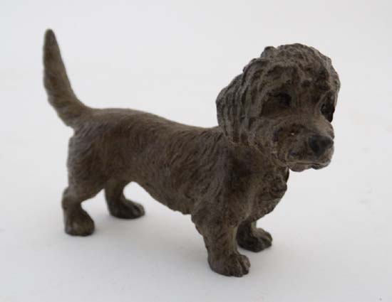 A Vienna cold painted bronze of a Dandie Dinmont dog . Indistinctly marked under 3 1/2" long - Image 3 of 6