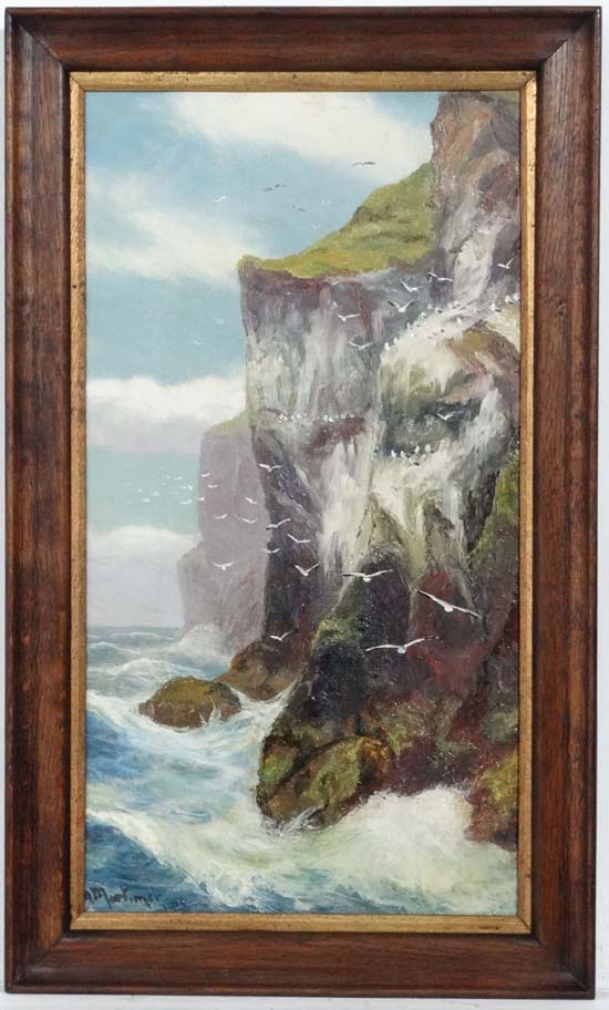 A Mortimer ( 1850-?) Scottish,
Oil on canvas,
'West side of Bass Rock Firth of Forth ',
Signed and