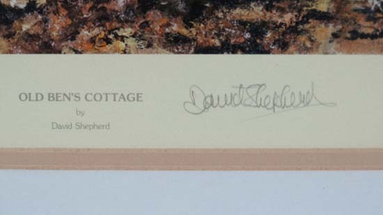 David Shepherd (1931)
Limited edition print 426/1500
' Old Ben's Cottage '
Signed and numbered in - Image 4 of 4