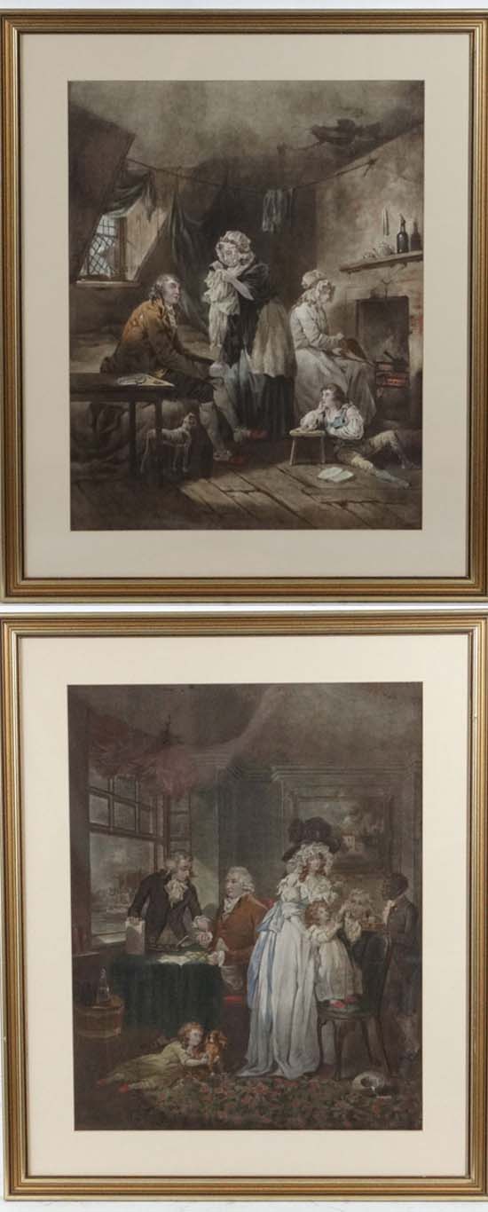 W Ward after George Morland
2 coloured prints published 1789
' The Effects of Youthful