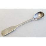 A Victorian silver fiddle pattern mustard spoon. Hallmarked London 1872 maker Henry J Lias & Son. 5"