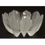 Art Glass : A Scandinavian frosted glass bowl of moulded petal form, 6" diameter 3" high
 CONDITION: