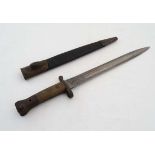 Boer War : A P1888 MKII Lee Metford Rifle bayonet by Wilkinson London, the 11 7/8" steel blade