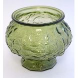 American Art Glass : EO Brody & Co  Cleve Ohio  U. S. A. , a green moulded glass pedestal bowl ,