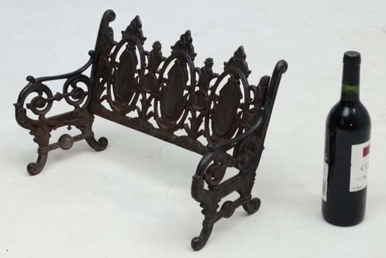 Garden and Agricultural : a miniature cast Iron Salesman's Sample of an ornate garden bench.  15 1/ - Image 4 of 4