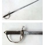 WWI : An early 20thC Royal Artillery Officer's dress sword , the 34 1/2" single - fullered steel