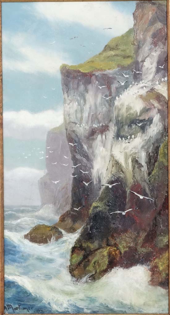 A Mortimer ( 1850-?) Scottish,
Oil on canvas,
'West side of Bass Rock Firth of Forth ',
Signed and - Image 3 of 4