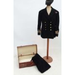 Militaria : A WWII Royal Navy Reserve Officer's double breasted dress tunic , having bullion cuffs