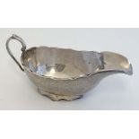 Chinese Export Silver : A late 19thC / early 20thC Chinese Export silver sauce boat with pitted