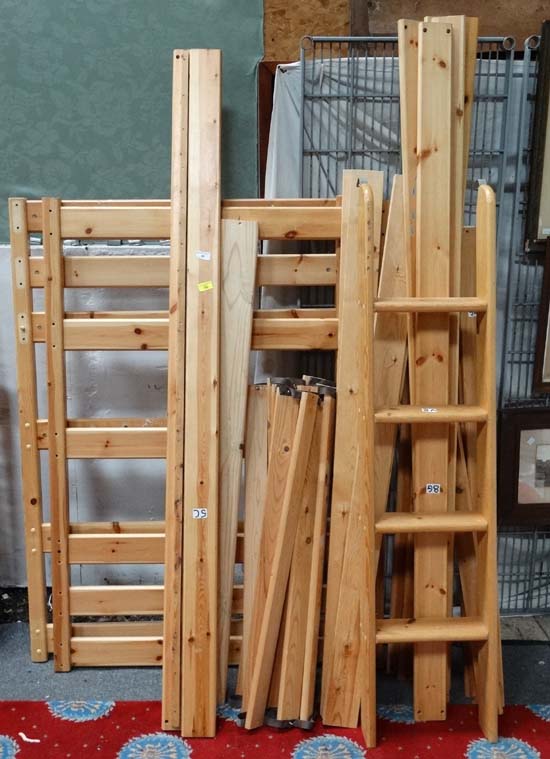 Assorted pine bed parts for bunk beds etc  CONDITION: Please Note -  we do not make reference to the