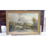 Large framed and glazed landscape print  CONDITION: Please Note -  we do not make reference to the