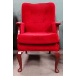 Red armchair CONDITION: Please Note -  we do not make reference to the condition of lots within