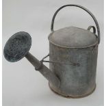 Watering can : An old galvanized 1 1 /2" gallon traditional watering can with brass rose . 14 1/2"