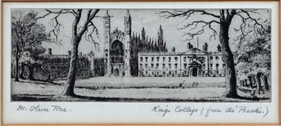 Mabel Oliver Rae (XIX-XX) Cornish,
Etching,
' King's College ( from the 'Back')'
Signed and titled - Image 2 of 4