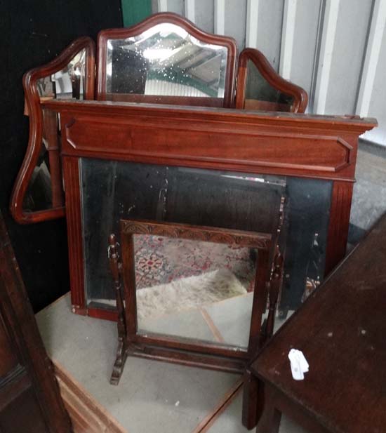 Triple mirror + mahogany mirror + swing mirror (3) CONDITION: Please Note -  we do not make