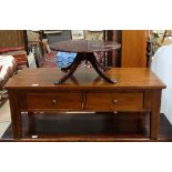 Coffee table and lazy susan type table (2) CONDITION: Please Note -  we do not make reference to the