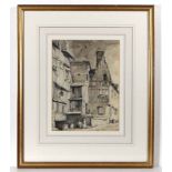 Birkbeck 1922 French School,
Ink and grisaille wash,
' Caudebeck , Normandy ',
Signed and dated