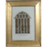 19th C Stained Glass design
Chromolithograph
' Chancel Window St. Petrork Cornwall 1843'
Published