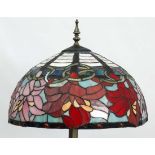 A late 20thC Tiffany style glass stained glass standard lamp 18 1/2" diameter  x 68" high